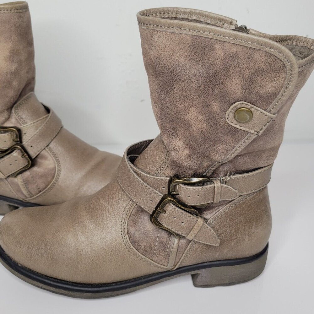 Bare Traps Womens Boots Sabella 8.5 Taupe Leather Zip - Picture 12 of 15